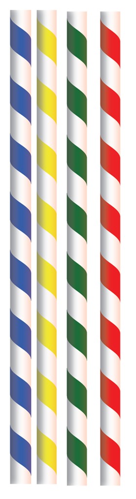 Papier  Papiertrinkhalm  Streifen Mix Ø 8 mm / 250 mm