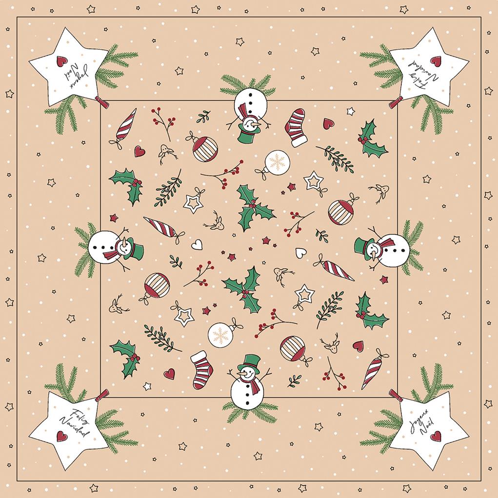 Linclass Tischdecke Snowman 80 x 80 cm 1/8-Falz Linclass Tischdecke Snowman 80 x 80 cm 1/8-Falz