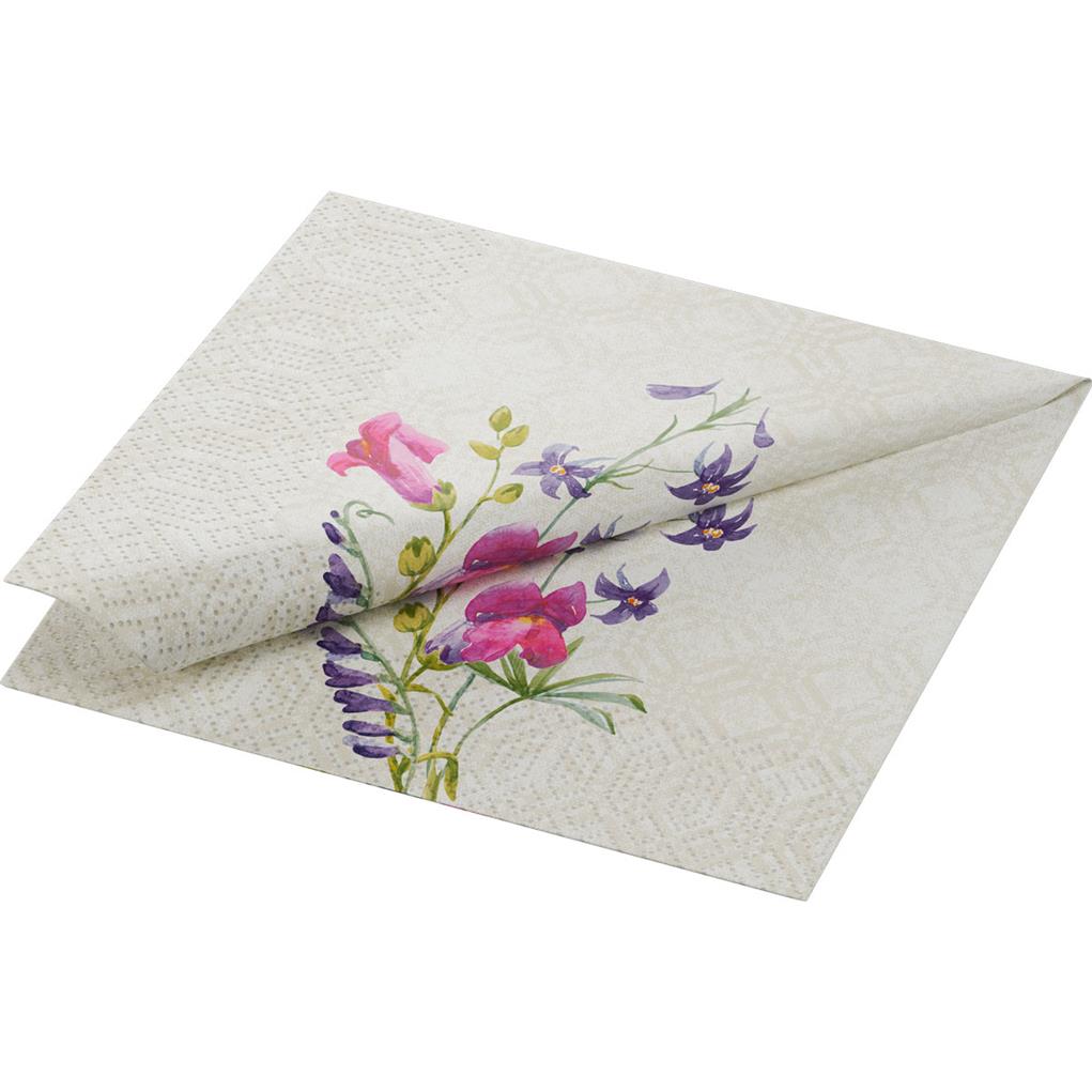 Zelltuch-Serviette "Floret" 3-lg. 33x33cm 1/4 Falzung
