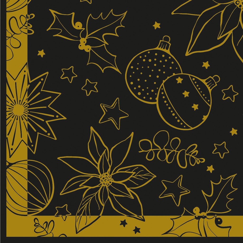 Linclass-Premium Serviette Milan schwarz 40 x 40 cm 1/4 Falz