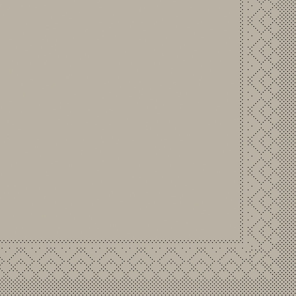 Tissue Serviette Basic beige grey 33 x 33 cm 1/4 Falz 3-lg.