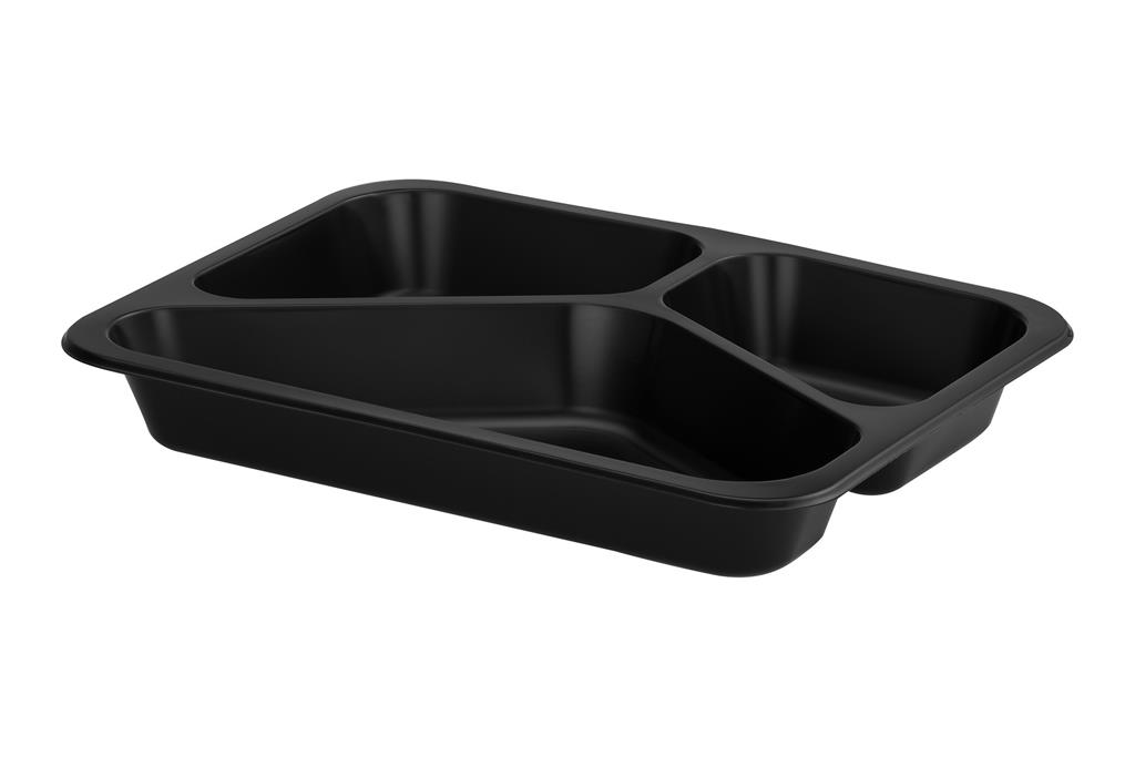 PP-Siegelschale lite 3-geteilt T3 schwarz, 30mm
