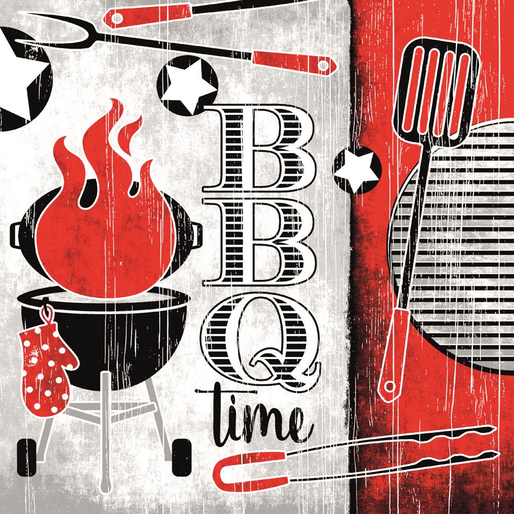 Linclass-Premium Serviette  BBQ-Time 33 x 33 cm 1/4 Falz