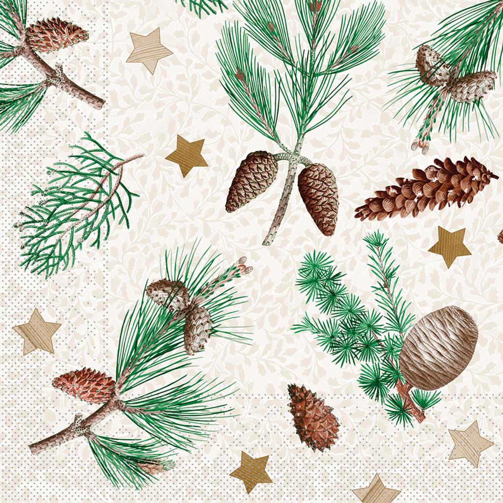 Tissue 3-lg Serviette  Pinea 33 x 33 cm 1/4 Falz