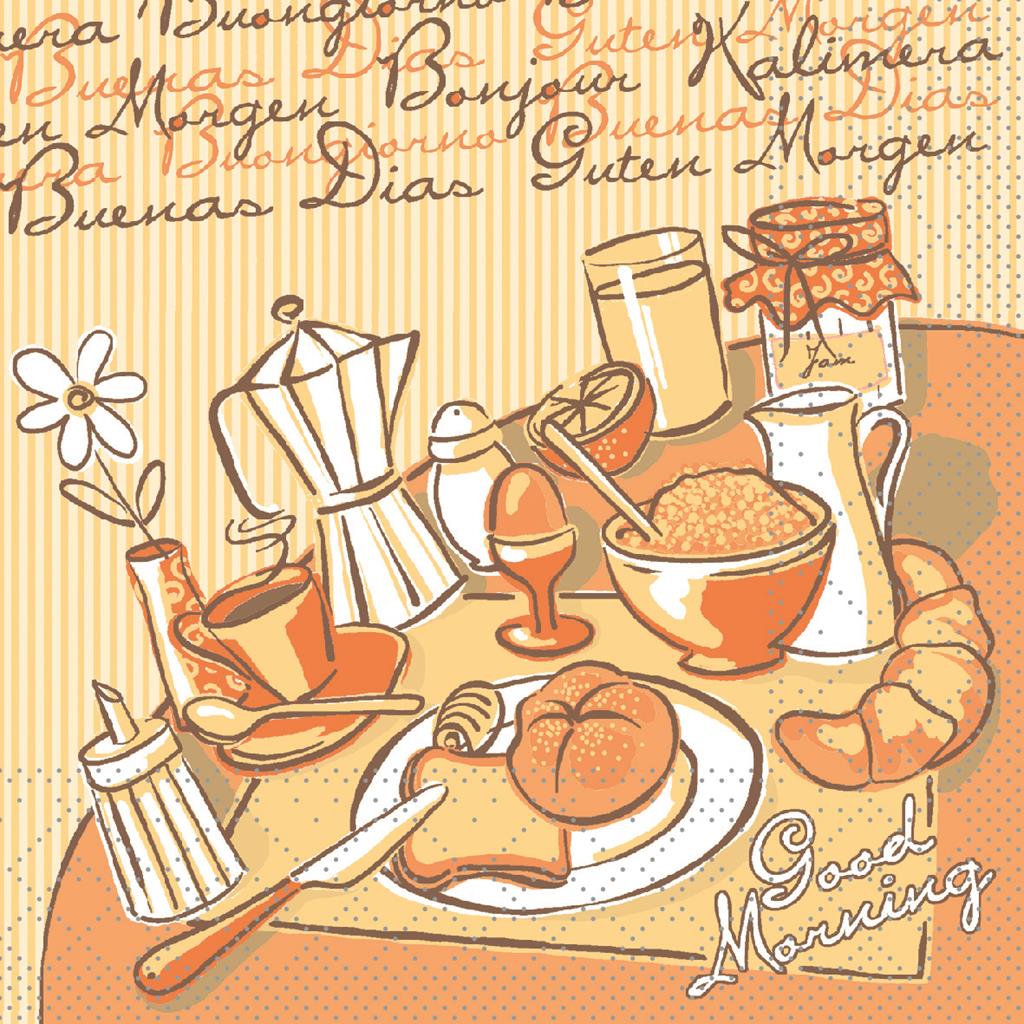 Tissue 3-lg Serviette New Day 24 x 24 cm 1/4 Falz