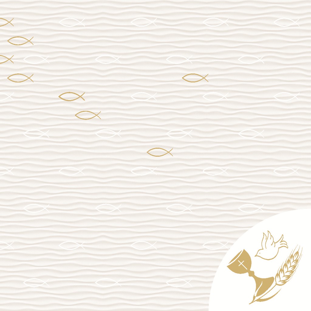 Linclass Serviette Kommunion/Konfirmatio 40 x 40 cm 1/4 Falz