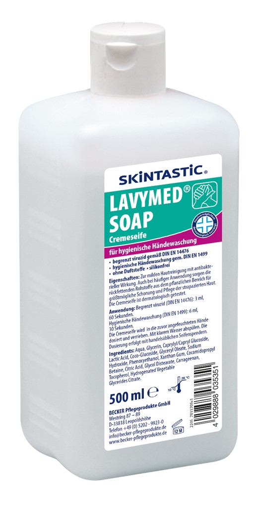 Skintastic Lavymed Soap "Form EURO" weiss, 500ml