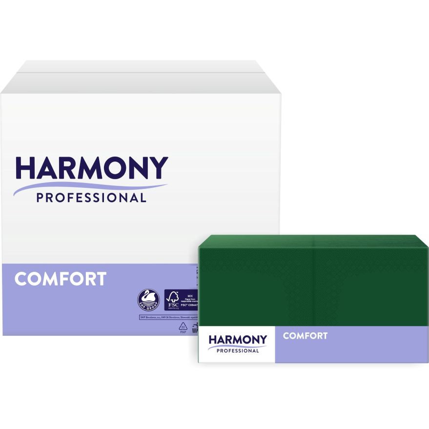 Servietten Harmony 3-lg dunkelgrün 33x33cm 1/4 Falzung