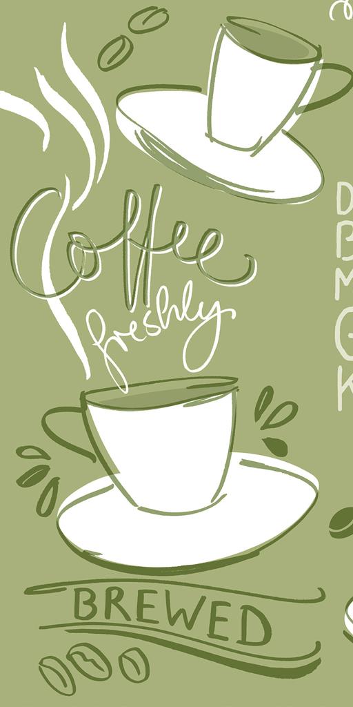 Linclass Serviette Tasty Coffee oliv 33 x 33 cm 1/8 Falz