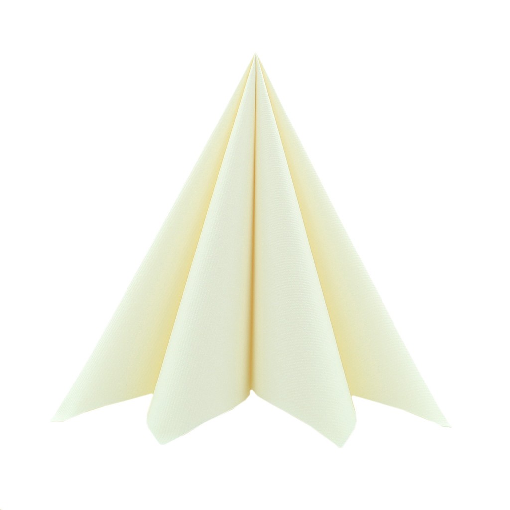 Linclass Serviette Basic creme 40 x 40 cm 1/4 Falz