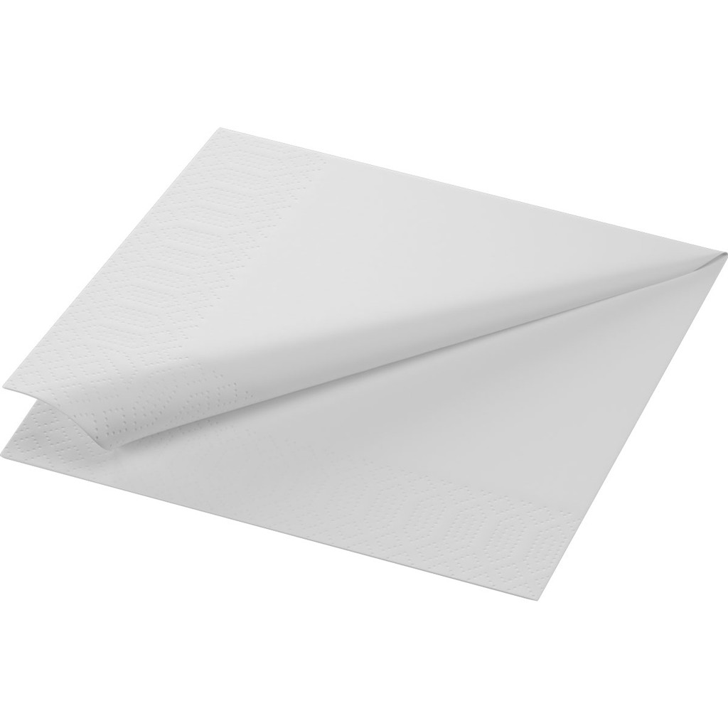 Zelltuchservietten Duni 3 lg 1/4 Falz weiß, 33x33cm