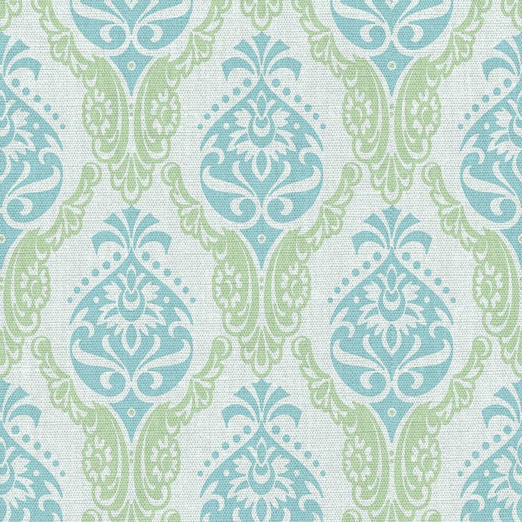 Linclass Serviette Doris grün-blau 40 x 40 cm 1/4 Falz