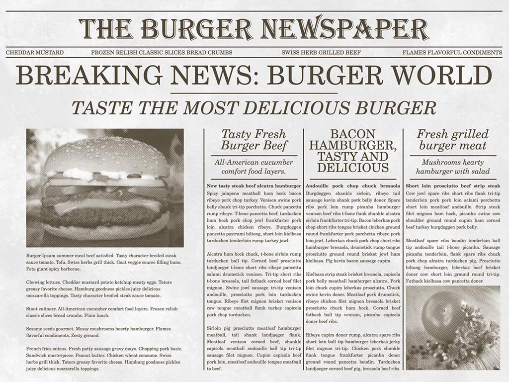 Papier Tischsets Newspaper grau 40 x 30 cm