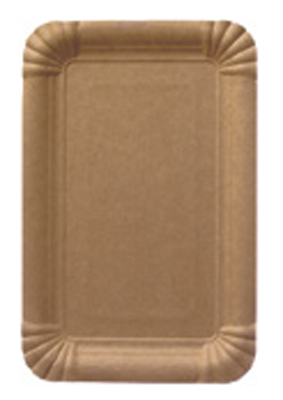 Pappteller eckig "Bio" 13x20cm braun-Bio Pappteller eckig "Bio" 13x20cm braun-Bio