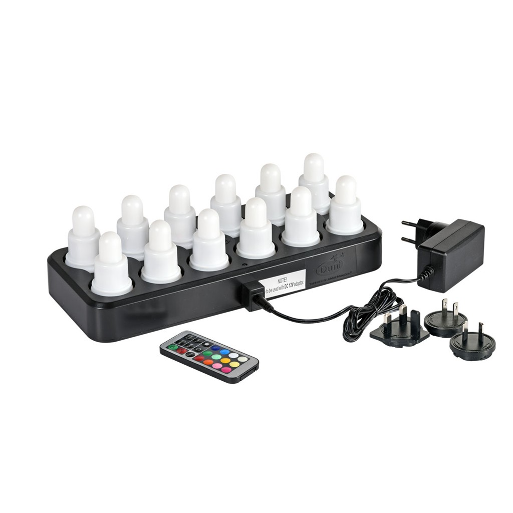 Duni LED Set warm white & multicolour 70 x Ø 40 mm