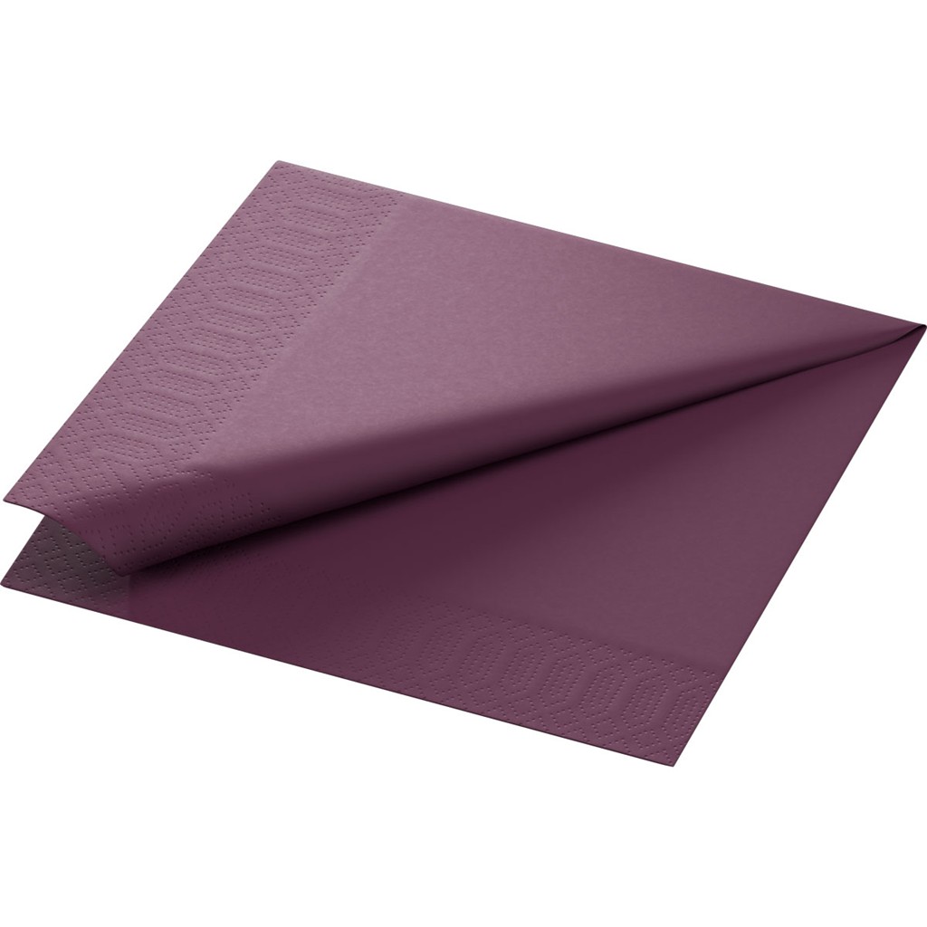 Zelltuchservietten Duni 3 lg 1/4 Falz plum, 40x40cm