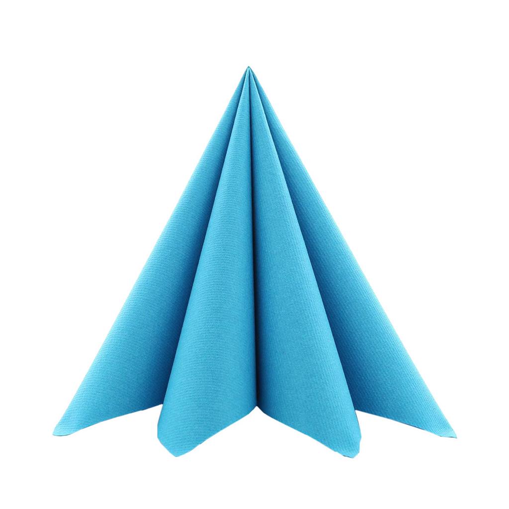 Linclass Serviette Basic aquablau 40 x 40 cm 1/4 Falz