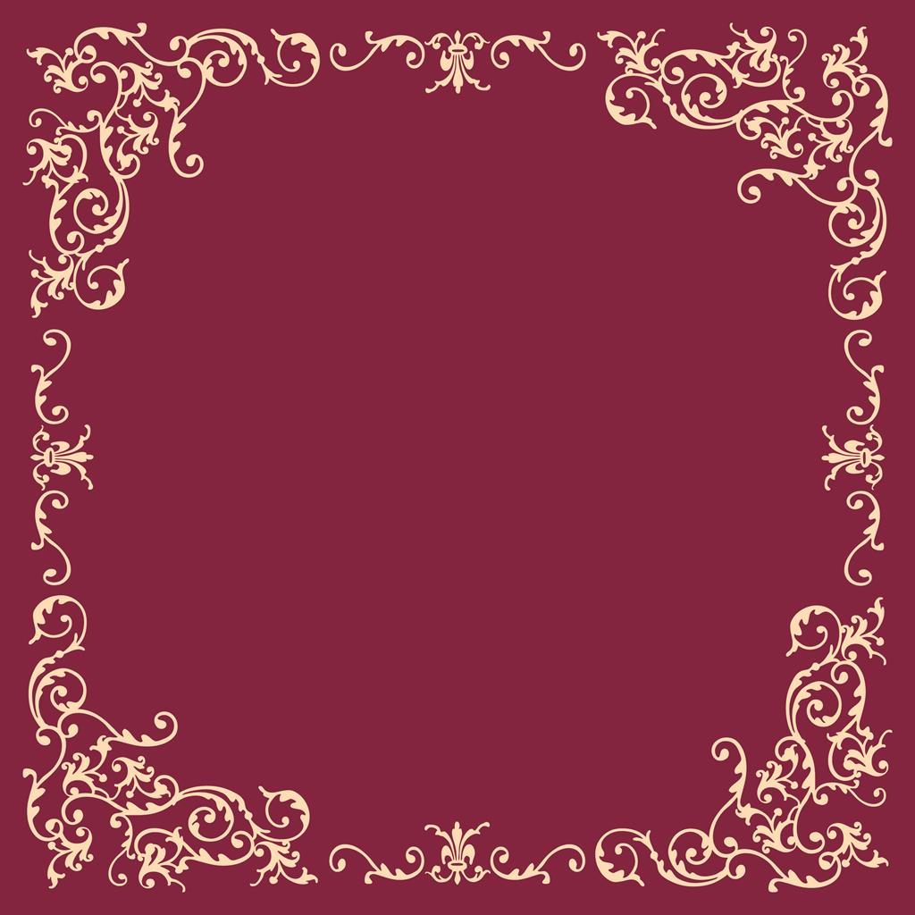 Linclass Tischdecke Pomp bordeaux-creme 80 x 80 cm 1/8-Falz