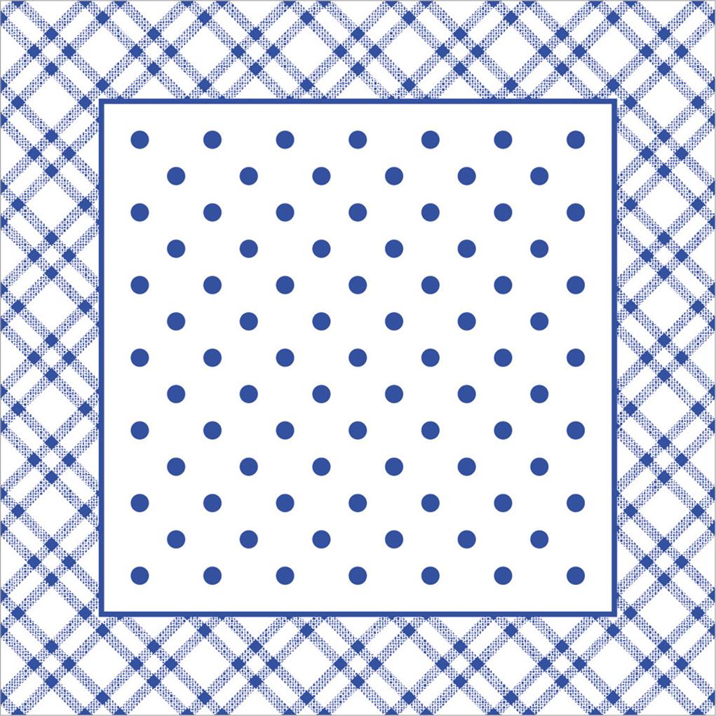 Tissue + PE Deckchen Antonia blau 95 x 95 mm
