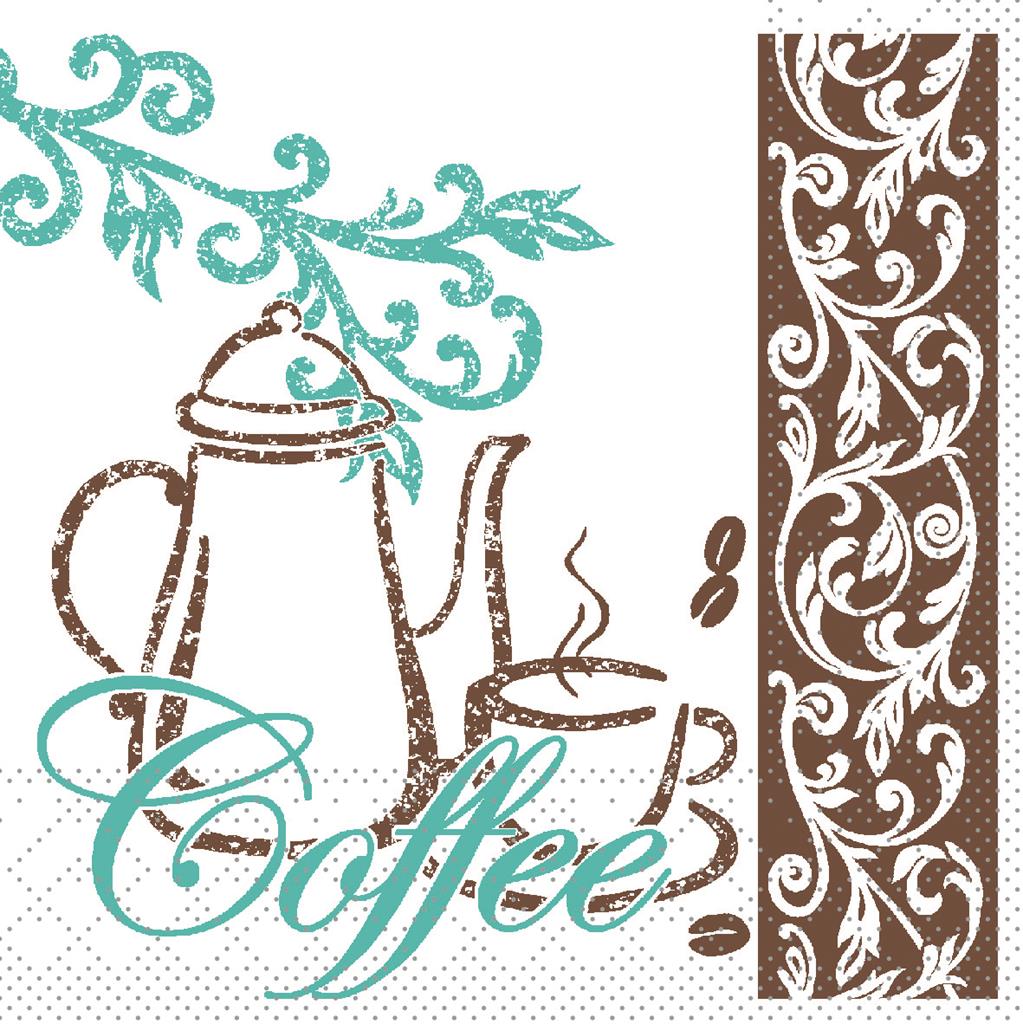 Tissue 3-lg Serviette Coffee/Tea 24 x 24 cm 1/4 Falz