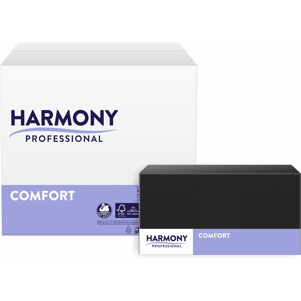 Servietten Harmony 2-lg schwarz 33x33cm 1/4 Falzung